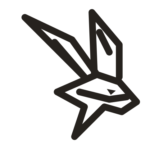 Geometric jackrabbit graphite transparent logo