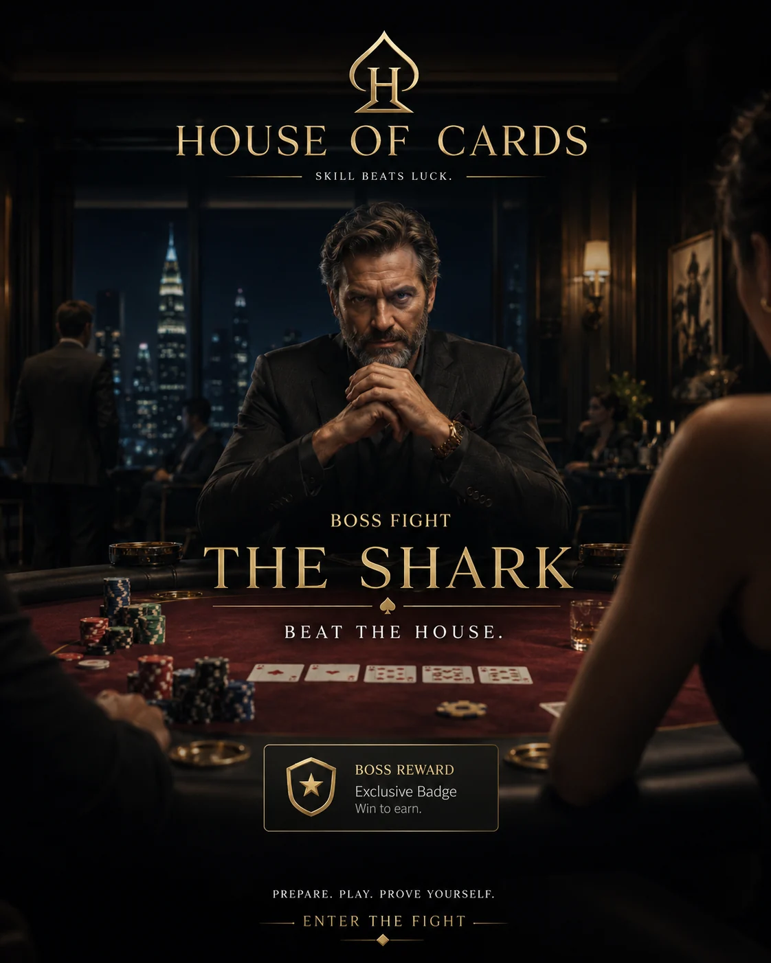 House of Cards boss fight concept featuring The Shark