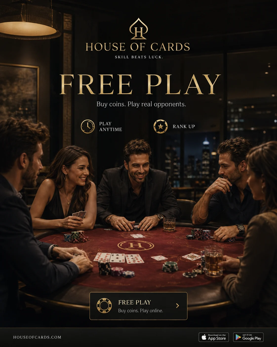 House of Cards mobile free play concept