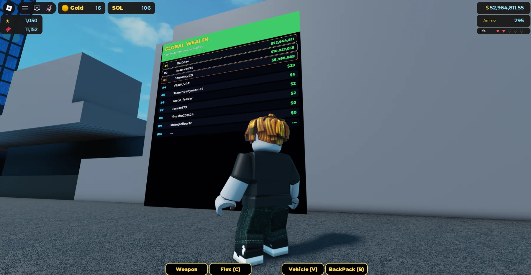 Earnings leaderboard in Ticket City